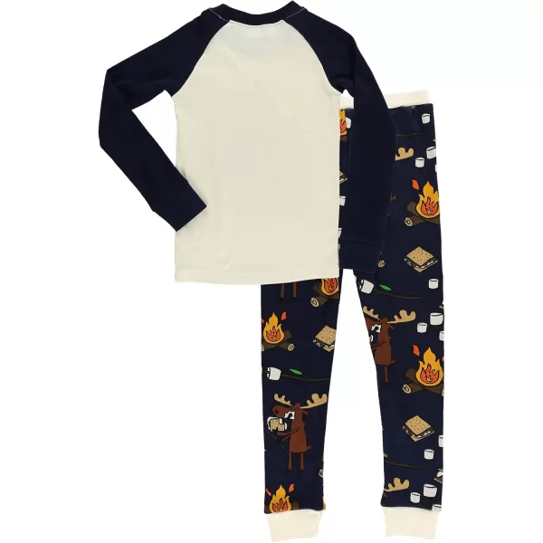 Lazy One Warm LongSleeve PJ Sets for Girls and Boys Cozy Comfy Funny Kids Pajama Sets Animal Bear ampamp MooseSmore Sleep Pajama Sets