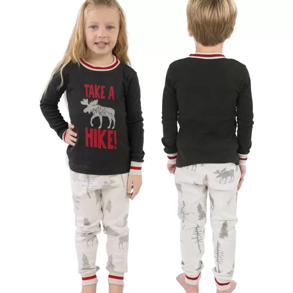 Lazy One Warm LongSleeve PJ Sets for Girls and Boys Cozy Comfy Funny Kids Pajama Sets Animal Bear ampamp MooseTake a Hike Pajama Sets