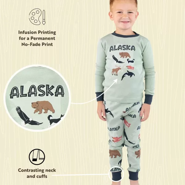 Lazy One Warm LongSleeve PJ Sets for Girls and Boys Funny Animal Kids Pajama Sets Cozy ComfyAlaska Pajama Sets