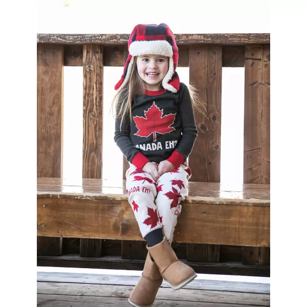 Lazy One Warm LongSleeve PJ Sets for Girls and Boys Funny Animal Kids Pajama Sets Cozy ComfyCanada Eh Pajama Sets