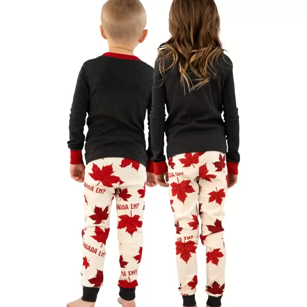 Lazy One Warm LongSleeve PJ Sets for Girls and Boys Funny Animal Kids Pajama Sets Cozy ComfyCanada Eh Pajama Sets
