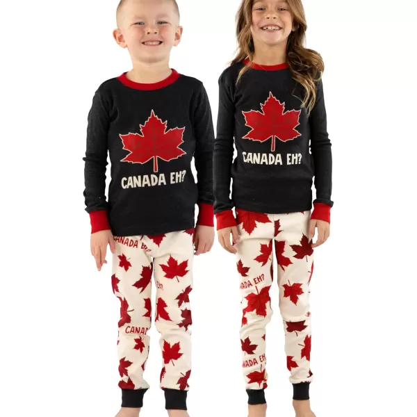 Lazy One Warm LongSleeve PJ Sets for Girls and Boys Funny Animal Kids Pajama Sets Cozy ComfyCanada Eh Pajama Sets