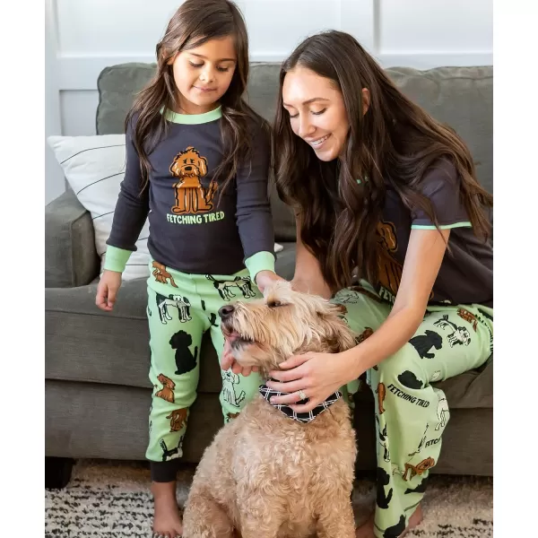 Lazy One Warm LongSleeve PJ Sets for Girls and Boys Funny Animal Kids Pajama Sets Cozy ComfyFetching Tired Pajama Sets