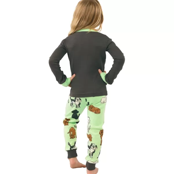Lazy One Warm LongSleeve PJ Sets for Girls and Boys Funny Animal Kids Pajama Sets Cozy ComfyFetching Tired Pajama Sets