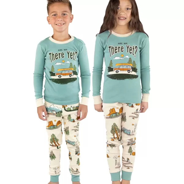 Lazy One Warm LongSleeve PJ Sets for Girls and Boys Funny Animal Kids Pajama Sets Cozy ComfyRoad Trip Pajama Sets