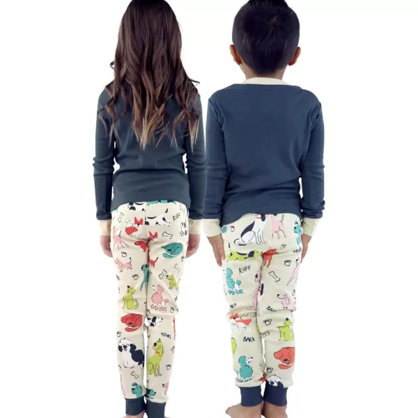 Lazy One Warm LongSleeve PJ Sets for Girls and Boys Funny Animal Kids Pajama Sets Cozy ComfyRuff Night Pajama Sets