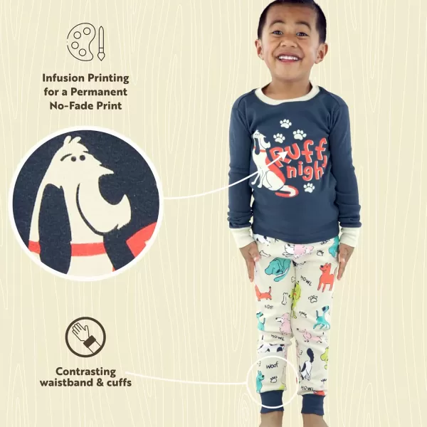Lazy One Warm LongSleeve PJ Sets for Girls and Boys Funny Animal Kids Pajama Sets Cozy ComfyRuff Night Pajama Sets