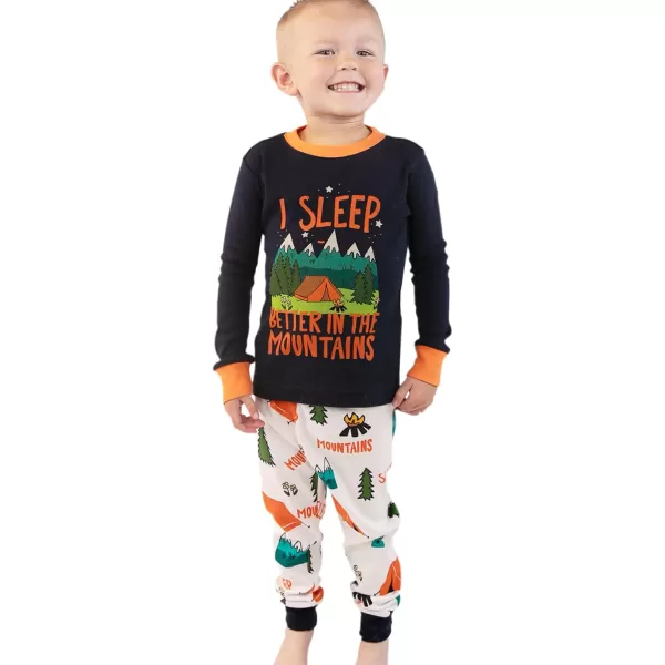 Lazy One Warm LongSleeve PJ Sets for Girls and Boys Funny Animal Kids Pajama Sets Cozy ComfySleep in the Mtn Pajama Sets