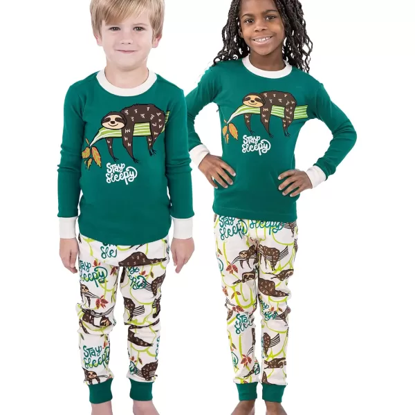 Lazy One Warm LongSleeve PJ Sets for Girls and Boys Funny Animal Kids Pajama Sets Cozy ComfyStay Sleepy Pajama Sets