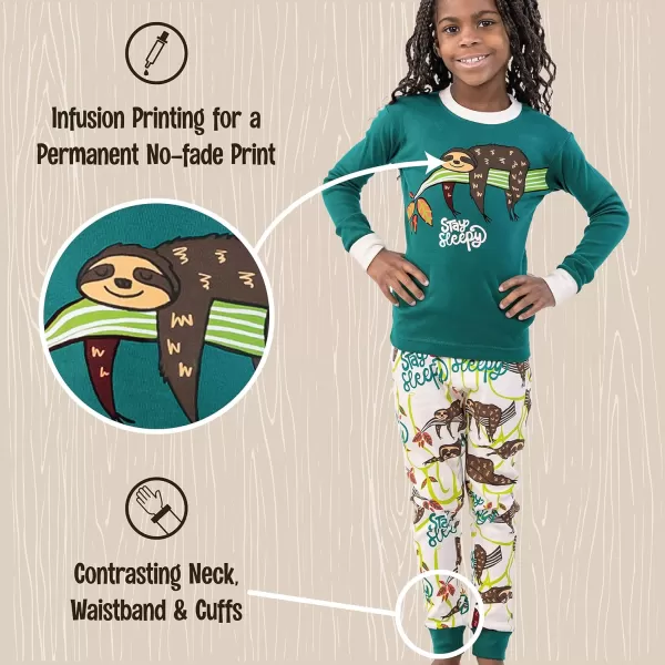Lazy One Warm LongSleeve PJ Sets for Girls and Boys Funny Animal Kids Pajama Sets Cozy ComfyStay Sleepy Pajama Sets