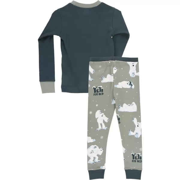 Lazy One Warm LongSleeve PJ Sets for Girls and Boys Funny Animal Kids Pajama Sets Cozy ComfyYeti for Bed Pajama Sets