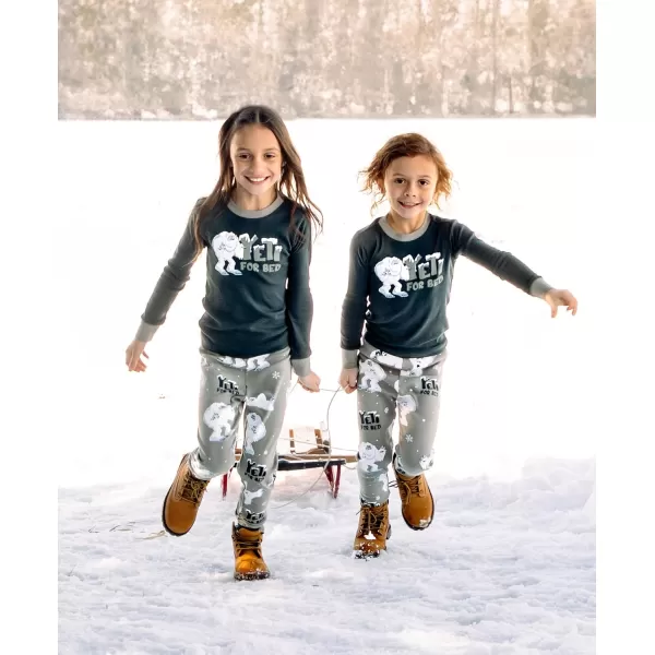Lazy One Warm LongSleeve PJ Sets for Girls and Boys Funny Animal Kids Pajama Sets Cozy ComfyYeti for Bed Pajama Sets