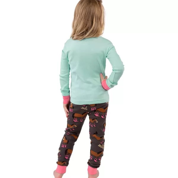 Lazy One Warm LongSleeve PJ Sets for Girls and Boys Funny Kids Pajama Sets Cozy ComfyBooty Sleep Blue Pajama Sets