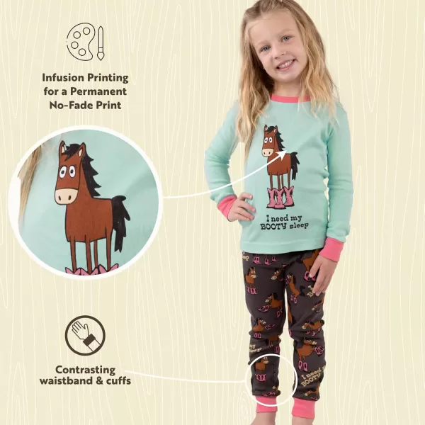Lazy One Warm LongSleeve PJ Sets for Girls and Boys Funny Kids Pajama Sets Cozy ComfyBooty Sleep Blue Pajama Sets
