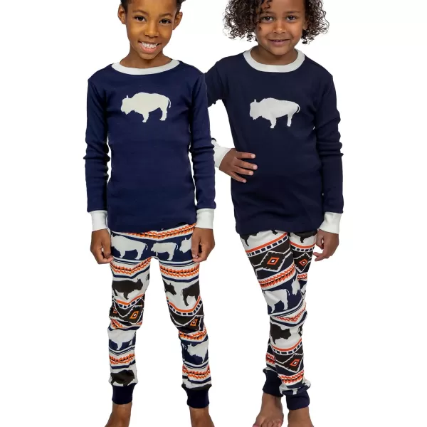 Lazy One Warm LongSleeve PJ Sets for Girls and Boys Funny Kids Pajama Sets Cozy ComfyBuffalo Fair Isle Pajama Sets