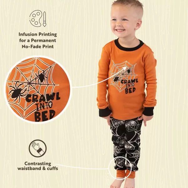 Lazy One Warm LongSleeve PJ Sets for Girls and Boys Funny Kids Pajama Sets Cozy ComfySpiderweb Pajama Sets