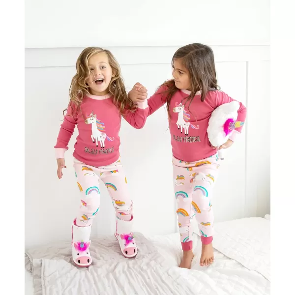 Lazy One Warm LongSleeve PJ Sets for Girls and Boys Funny Kids Pajama Sets Cozy ComfyStay Magical Pajama Sets