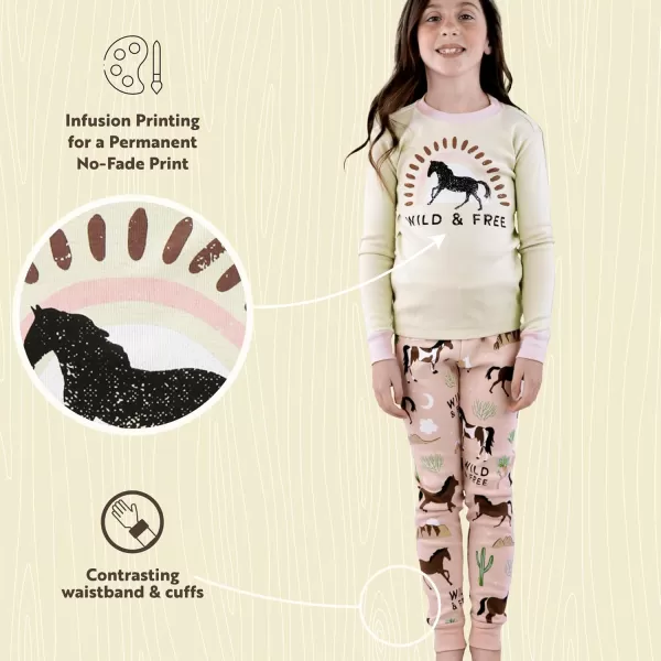 Lazy One Warm LongSleeve PJ Sets for Girls and Boys Funny Kids Pajama Sets Cozy ComfyWild  Free Pajama Sets
