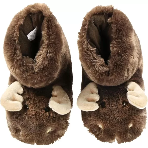 Lazy One Animal Critter Slippers for Kids and Adults Cute Slippers for Kids Cozy SlippersMoose Critter Slipper