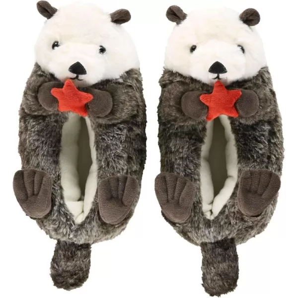 Lazy One Animal Critter Slippers for Kids and Adults Cute Slippers for Kids Cozy SlippersOtter Critter Slipper