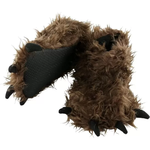 Lazy One Animal Paw Slippers for Kids and Adults Fun Costume for Kids Cozy Furry SlippersDark Brown