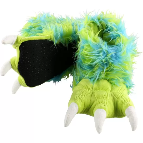 Lazy One Animal Paw Slippers for Kids and Adults Fun Costume for Kids Cozy Furry SlippersGreen Monster Paw Slippers