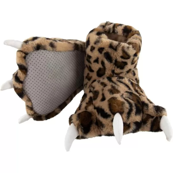 Lazy One Animal Paw Slippers for Kids and Adults Fun Costume for Kids Cozy Furry SlippersLeopard Paw Slippers