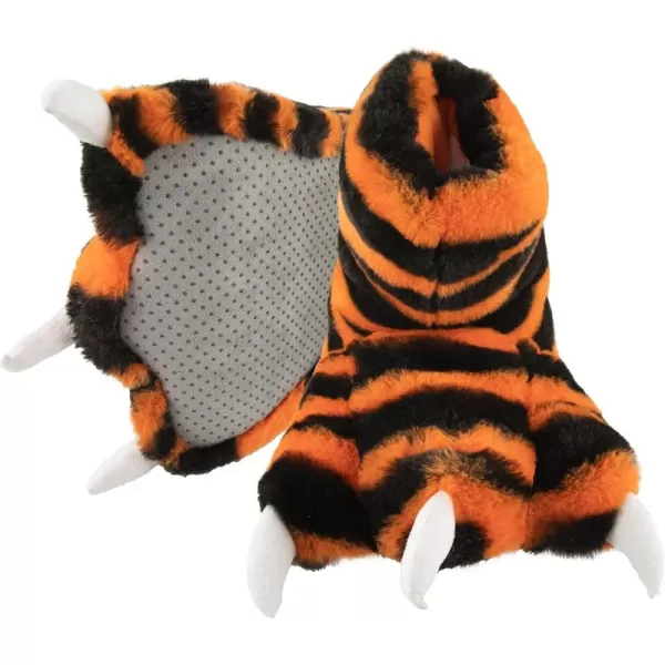 Lazy One Animal Paw Slippers for Kids and Adults Fun Costume for Kids Cozy Furry SlippersOrange black