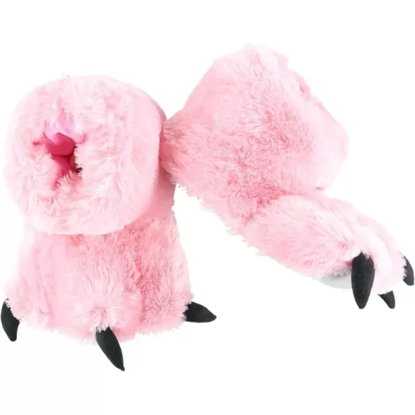 Lazy One Animal Paw Slippers for Kids and Adults Fun Costume for Kids Cozy Furry SlippersPink Bear Paw Slippers