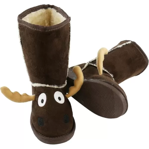 Lazy One Animal Slipper Boots for Kids Cozy Childrens SlippersMoose Boot Toasty Toez