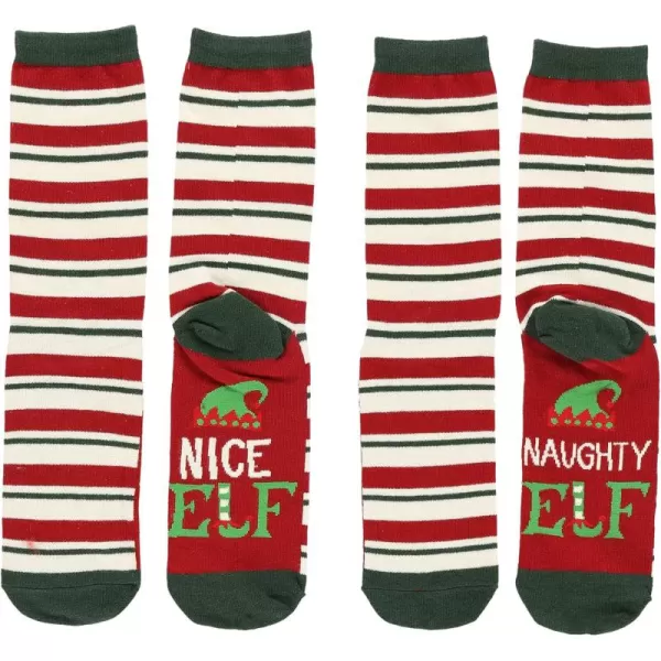 Lazy One CrewLength Funny Socks for Women and Men Crazy Crew Socks with Designs Novelty Socks in Adult Sizes Pack of 2Elf Sock Pack