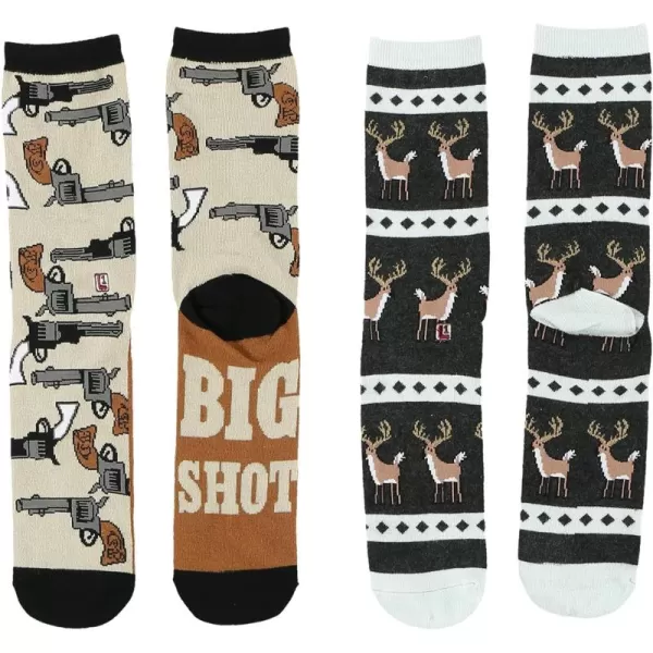 Lazy One CrewLength Funny Socks for Women and Men Crazy Crew Socks with Designs Novelty Socks in Adult Sizes Pack of 2Hunting Sock Pack