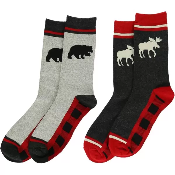 Lazy One CrewLength Funny Socks for Women and Men Crazy Crew Socks with Designs Novelty Socks in Adult Sizes Pack of 2Plaid Sock Pack