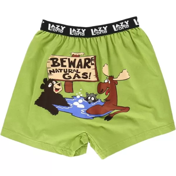 Lazy One Funny Animal Boxers Novelty Boxer Shorts Hunorous Kids Underwear Gag Gifts for BoysBeware of Natural Gas Kids Boxer