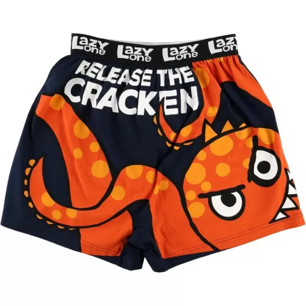 Lazy One Funny Animal Boxers Novelty Boxer Shorts Hunorous Kids Underwear Gag Gifts for BoysKracken Kids Boxer