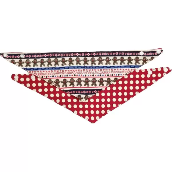 Lazy One Reversible Dog Bandana Cute Accessories for Pets Stripes MediumLarge LabsGingerbread Dog Bandana
