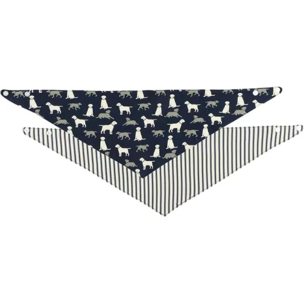 Lazy One Reversible Dog Bandana Cute Accessories for Pets Stripes MediumLarge LabsLabs