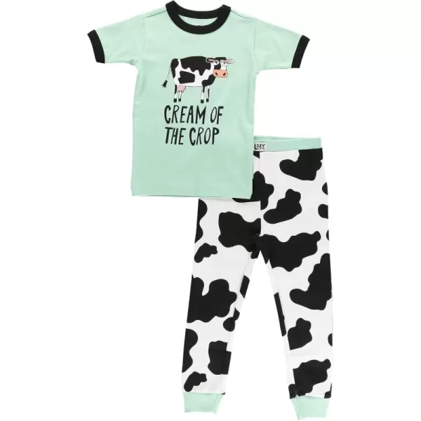 Lazy One ShortSleeve Pajamas Sets for Girls and Boys Kids Soft Animal PJs Lake PajamasCream of the Crop Pajama Sets