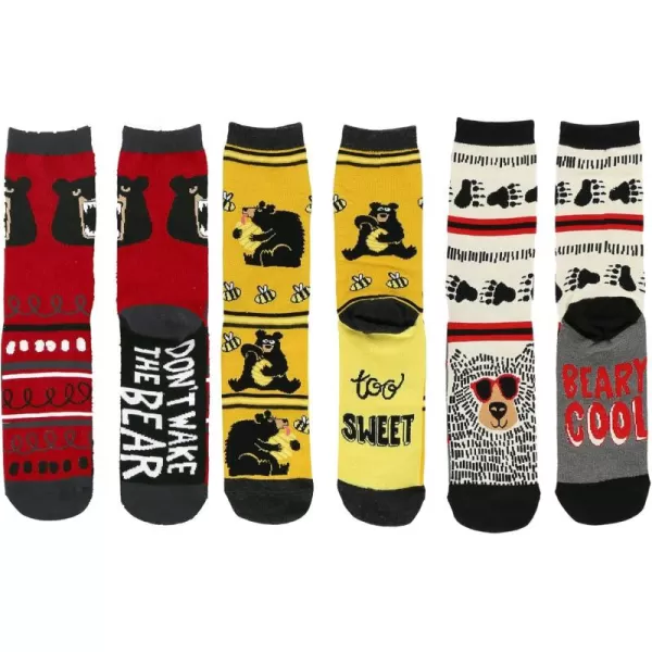 Lazy One Sock Bundle Animal Designs Womens Sizes 5595 Mens Sizes 4575Bear Emotions Sock Pack