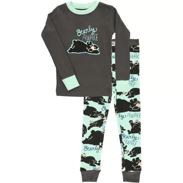 Bearly Awake Grey Pajama Set