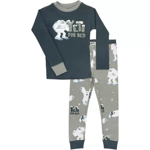 Lazy One Warm LongSleeve PJ Sets for Girls and Boys Funny Animal Kids Pajama Sets Cozy ComfyYeti for Bed Pajama Sets