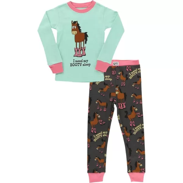 Lazy One Warm LongSleeve PJ Sets for Girls and Boys Funny Kids Pajama Sets Cozy ComfyBooty Sleep Blue Pajama Sets