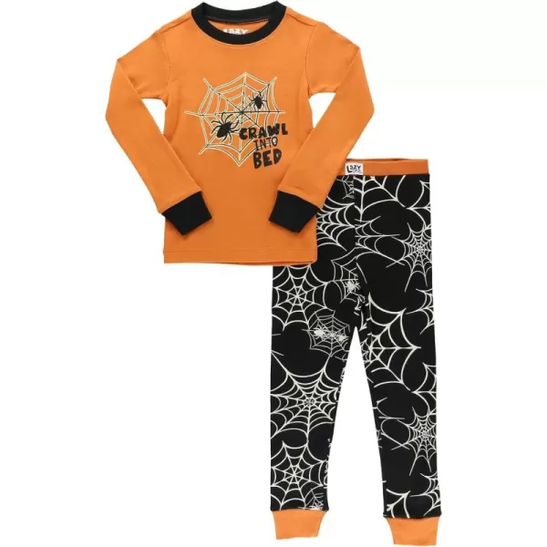 Lazy One Warm LongSleeve PJ Sets for Girls and Boys Funny Kids Pajama Sets Cozy ComfySpiderweb Pajama Sets