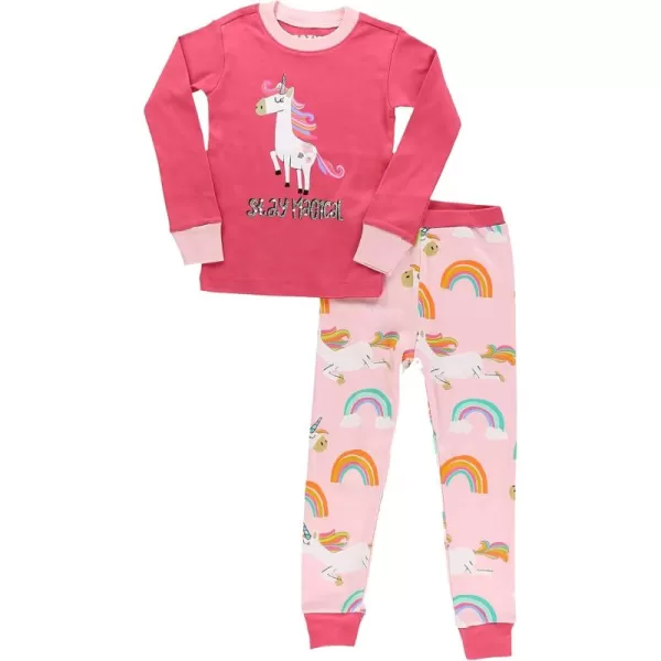 Lazy One Warm LongSleeve PJ Sets for Girls and Boys Funny Kids Pajama Sets Cozy ComfyStay Magical Pajama Sets