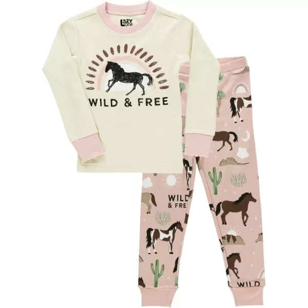 Lazy One Warm LongSleeve PJ Sets for Girls and Boys Funny Kids Pajama Sets Cozy ComfyWild  Free Pajama Sets