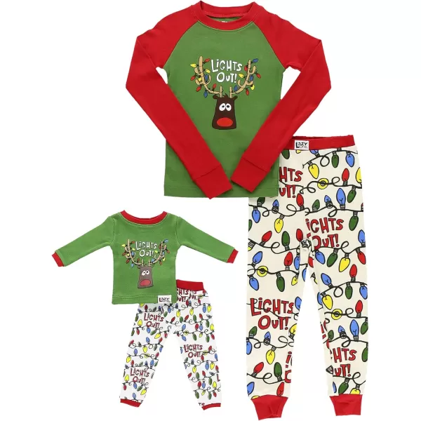 LazyOne Matching Sleep Wild Doll Pjs for Dolls and Kids American 18Inch Girl Doll Accessories Doll Clothes Matching Pajama Set for DollsLights Out Set