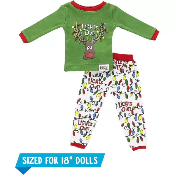 LazyOne Matching Sleep Wild Doll Pjs for Dolls and Kids American 18Inch Girl Doll Accessories Doll Clothes Matching Pajama Set for DollsLights Out Set