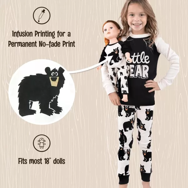 LazyOne Matching Sleep Wild Doll Pjs for Dolls and Kids American 18Inch Girl Doll Accessories Doll Clothes Matching Pajama Set for DollsLittle Bear Set