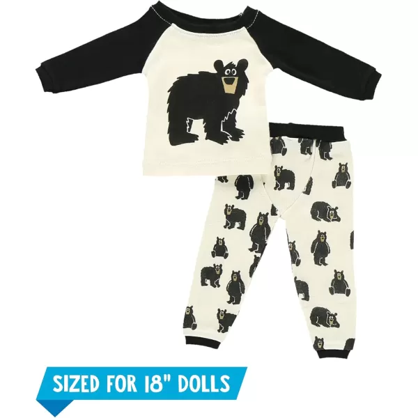 LazyOne Matching Sleep Wild Doll Pjs for Dolls and Kids American 18Inch Girl Doll Accessories Doll Clothes Matching Pajama Set for DollsSister Bear Set