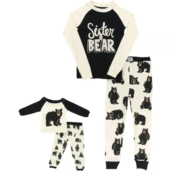 LazyOne Matching Sleep Wild Doll Pjs for Dolls and Kids American 18Inch Girl Doll Accessories Doll Clothes Matching Pajama Set for DollsSister Bear Set